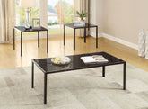 Orleans Furniture - Coaster - Brock Rectangular Glass Top Coffee Table Set Black - 720457